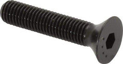 Made in USA - 1/4-28 UNF Hex Socket Drive, 82° Flat Screw - Alloy Steel, Black Oxide Finish, Fully Threaded, 1-1/4" OAL - Exact Tool & Supply