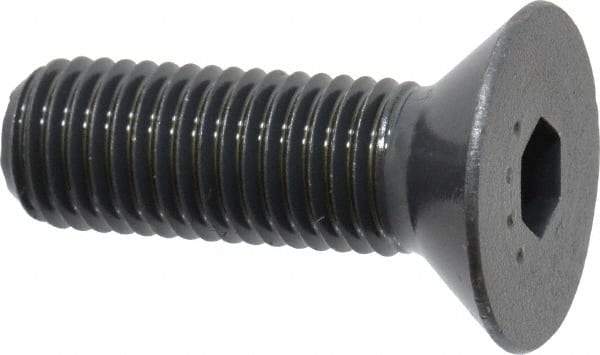 Made in USA - 5/16-24 UNF Hex Socket Drive, 82° Flat Screw - Alloy Steel, Black Oxide Finish, Fully Threaded, 1" OAL - Exact Tool & Supply