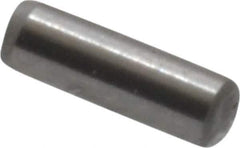 Made in USA - 1/16" Diam x 3/16" Pin Length Grade 8 Alloy Steel Standard Dowel Pin - Bright Finish, 1 Beveled & 1 Rounded End - Exact Tool & Supply