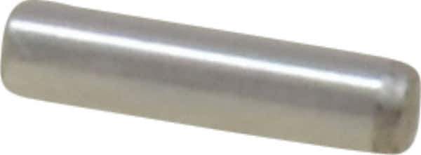 Made in USA - 1/16" Diam x 1/4" Pin Length Grade 8 Alloy Steel Standard Dowel Pin - Bright Finish, 1 Beveled & 1 Rounded End - Exact Tool & Supply