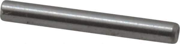 Made in USA - 1/16" Diam x 1/2" Pin Length Grade 8 Alloy Steel Standard Dowel Pin - Bright Finish, 1 Beveled & 1 Rounded End - Exact Tool & Supply