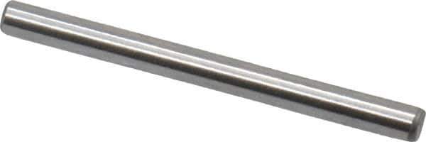 Made in USA - 1/16" Diam x 3/4" Pin Length Grade 8 Alloy Steel Standard Dowel Pin - Bright Finish, 1 Beveled & 1 Rounded End - Exact Tool & Supply