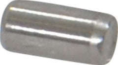 Made in USA - 3/32" Diam x 3/16" Pin Length Grade 8 Alloy Steel Standard Dowel Pin - Bright Finish, 1 Beveled & 1 Rounded End - Exact Tool & Supply
