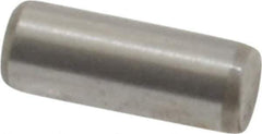 Made in USA - 3/32" Diam x 1/4" Pin Length Grade 8 Alloy Steel Standard Dowel Pin - Bright Finish, 1 Beveled & 1 Rounded End - Exact Tool & Supply
