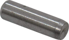 Made in USA - 3/32" Diam x 5/16" Pin Length Grade 8 Alloy Steel Standard Dowel Pin - Bright Finish, 1 Beveled & 1 Rounded End - Exact Tool & Supply