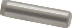 Made in USA - 3/32" Diam x 3/8" Pin Length Grade 8 Alloy Steel Standard Dowel Pin - Bright Finish, 1 Beveled & 1 Rounded End - Exact Tool & Supply