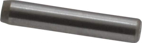 Made in USA - 3/32" Diam x 1/2" Pin Length Grade 8 Alloy Steel Standard Dowel Pin - Bright Finish, 1 Beveled & 1 Rounded End - Exact Tool & Supply