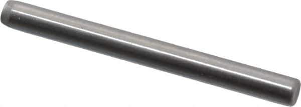 Made in USA - 3/32" Diam x 1" Pin Length Grade 8 Alloy Steel Standard Dowel Pin - Bright Finish, 1 Beveled & 1 Rounded End - Exact Tool & Supply