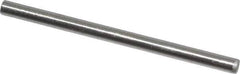 Made in USA - 1/8" Diam x 2" Pin Length Grade 8 Alloy Steel Standard Dowel Pin - Bright Finish, C 47-58 & C 60 (Surface) Hardness, 1,840 Lb (Single Shear), 3,680 Lb (Double Shear) Breaking Strength, 1 Beveled & 1 Rounded End - Exact Tool & Supply