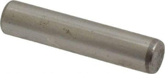 Made in USA - 3/16" Diam x 7/8" Pin Length Grade 8 Alloy Steel Standard Dowel Pin - Bright Finish, C 47-58 & C 60 (Surface) Hardness, 4,150 Lb (Single Shear), 8,300 Lb (Double Shear) Breaking Strength, 1 Beveled & 1 Rounded End - Exact Tool & Supply