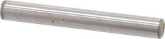 Made in USA - 3/16" Diam x 1-1/2" Pin Length Grade 8 Alloy Steel Standard Dowel Pin - Bright Finish, C 47-58 & C 60 (Surface) Hardness, 4,150 Lb (Single Shear), 8,300 Lb (Double Shear) Breaking Strength, 1 Beveled & 1 Rounded End - Exact Tool & Supply