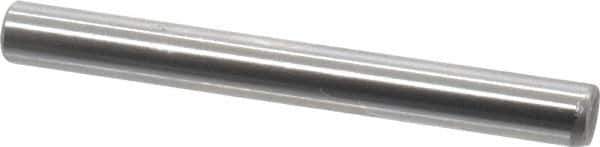 Made in USA - 3/16" Diam x 1-3/4" Pin Length Grade 8 Alloy Steel Standard Dowel Pin - Bright Finish, C 47-58 & C 60 (Surface) Hardness, 4,150 Lb (Single Shear), 8,300 Lb (Double Shear) Breaking Strength, 1 Beveled & 1 Rounded End - Exact Tool & Supply