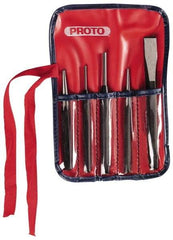 Proto - 5 Piece Punch & Chisel Set - 5/8" Chisel, Hex Shank - Exact Tool & Supply