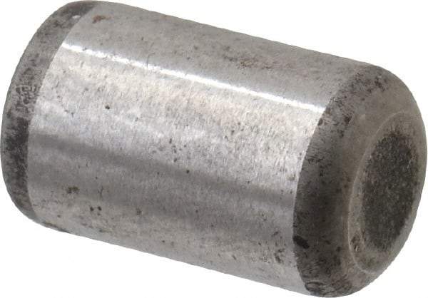 Made in USA - 5/16" Diam x 1/2" Pin Length Grade 8 Alloy Steel Standard Dowel Pin - Bright Finish, C 47-58 & C 60 (Surface) Hardness, 11,500 Lb (Single Shear), 23,000 Lb (Double Shear) Breaking Strength, 1 Beveled & 1 Rounded End - Exact Tool & Supply