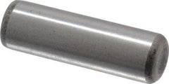 Made in USA - 5/16" Diam x 1" Pin Length Grade 8 Alloy Steel Standard Dowel Pin - Bright Finish, C 47-58 & C 60 (Surface) Hardness, 11,500 Lb (Single Shear), 23,000 Lb (Double Shear) Breaking Strength, 1 Beveled & 1 Rounded End - Exact Tool & Supply