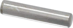 Made in USA - 5/16" Diam x 1-1/2" Pin Length Grade 8 Alloy Steel Standard Dowel Pin - Bright Finish, C 47-58 & C 60 (Surface) Hardness, 11,500 Lb (Single Shear), 23,000 Lb (Double Shear) Breaking Strength, 1 Beveled & 1 Rounded End - Exact Tool & Supply