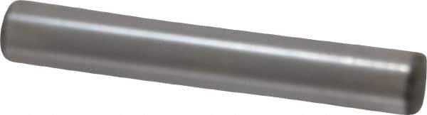 Made in USA - 5/16" Diam x 2" Pin Length Grade 8 Alloy Steel Standard Dowel Pin - Bright Finish, C 47-58 & C 60 (Surface) Hardness, 11,500 Lb (Single Shear), 23,000 Lb (Double Shear) Breaking Strength, 1 Beveled & 1 Rounded End - Exact Tool & Supply