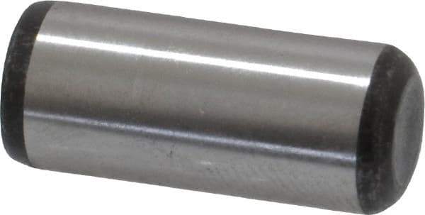 Made in USA - 3/8" Diam x 7/8" Pin Length Grade 8 Alloy Steel Standard Dowel Pin - Bright Finish, C 47-58 & C 60 (Surface) Hardness, 16,550 Lb (Single Shear), 33,100 Lb (Double Shear) Breaking Strength, 1 Beveled & 1 Rounded End - Exact Tool & Supply