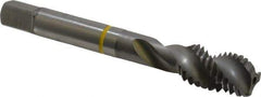 Guhring - 1/2-13 UNC 3 Flute 2B Modified Bottoming Spiral Flute Tap - Cobalt, Bright Finish, 3.381" OAL, Right Hand Flute, Right Hand Thread, Series 3904 - Exact Tool & Supply