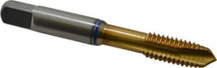 Guhring - 3/8-16 UNC, 3 Flute, TiN Finish, Powdered Metal Spiral Point Tap - Plug Chamfer, Right Hand Thread, 2.941" OAL, 0.79" Thread Length, 0.381" Shank Diam, 2B Class of Fit, Series 3907 - Exact Tool & Supply
