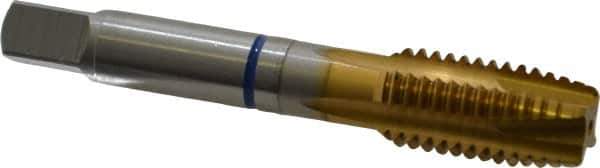 Guhring - 5/8-11 UNC, 4 Flute, TiN Finish, Powdered Metal Spiral Point Tap - Plug Chamfer, Right Hand Thread, 3-13/16" OAL, 0.945" Thread Length, 0.48" Shank Diam, 2B Class of Fit, Series 3907 - Exact Tool & Supply