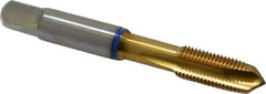 Guhring - 3/8-24 UNF, 3 Flute, TiN Finish, Powdered Metal Spiral Point Tap - Plug Chamfer, Right Hand Thread, 2.941" OAL, 0.79" Thread Length, 0.381" Shank Diam, 2B Class of Fit, Series 3908 - Exact Tool & Supply