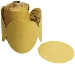 3M - 5" Diam, 400 Grit FEPA, Aluminum Oxide Adhesive PSA Disc - Super Fine Grade, Gold, C Weighted Backing, Flexible, 12,000 Max RPM - Exact Tool & Supply