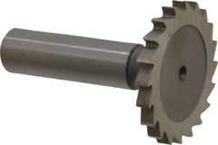 Whitney Tool Co. - 1-1/2" Diam x 5/32" Face Width, Cobalt, 20 Teeth, Shank Connection Woodruff Keyseat Cutter - Uncoated, 2-5/32" OAL x 1/2" Shank, Straight Teeth - Exact Tool & Supply