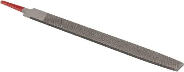 Simonds File - 10" Long, Second Cut, Flat American-Pattern File - Double Cut, Tang - Exact Tool & Supply