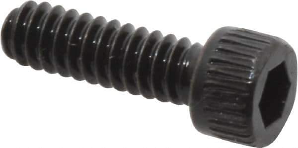 Made in USA - #4-40 UNC Hex Socket Drive, Socket Cap Screw - Alloy Steel, Black Oxide Finish, Fully Threaded, 3/8" Length Under Head - Exact Tool & Supply