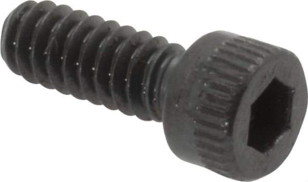 Made in USA - #6-32 UNC Hex Socket Drive, Socket Cap Screw - Alloy Steel, Black Oxide Finish, Fully Threaded, 3/8" Length Under Head - Exact Tool & Supply