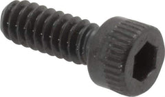 Made in USA - #6-32 UNC Hex Socket Drive, Socket Cap Screw - Alloy Steel, Black Oxide Finish, Fully Threaded, 3/8" Length Under Head - Exact Tool & Supply