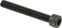 Made in USA - #6-32 UNC Hex Socket Drive, Socket Cap Screw - Alloy Steel, Black Oxide Finish, Fully Threaded, 1" Length Under Head - Exact Tool & Supply