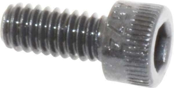 Made in USA - #8-32 UNC Hex Socket Drive, Socket Cap Screw - Alloy Steel, Black Oxide Finish, Fully Threaded, 3/8" Length Under Head - Exact Tool & Supply