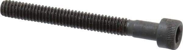 Made in USA - #8-32 UNC Hex Socket Drive, Socket Cap Screw - Alloy Steel, Black Oxide Finish, Partially Threaded, 1-1/2" Length Under Head - Exact Tool & Supply