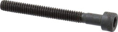 Made in USA - #8-32 UNC Hex Socket Drive, Socket Cap Screw - Alloy Steel, Black Oxide Finish, Partially Threaded, 1-1/2" Length Under Head - Exact Tool & Supply