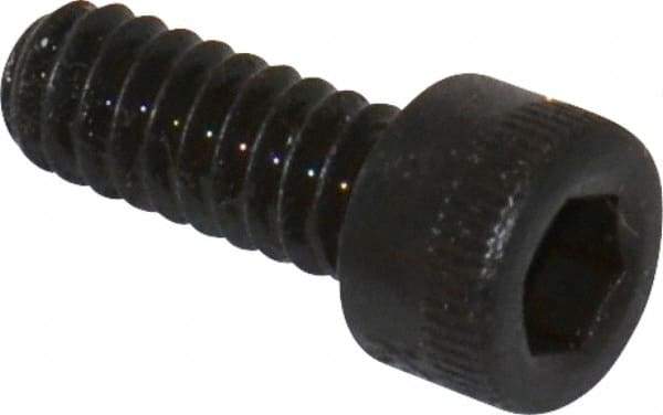 Made in USA - #10-24 UNC Hex Socket Drive, Socket Cap Screw - Alloy Steel, Black Oxide Finish, Fully Threaded, 1/2" Length Under Head - Exact Tool & Supply