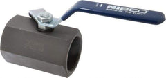 NIBCO - 2" Pipe, Carbon Steel Standard Ball Valve - 1 Piece, Inline - One Way Flow, FNPT x FNPT Ends, Lever Handle, 1,500 WOG - Exact Tool & Supply