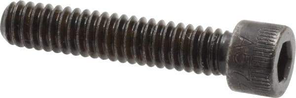 Made in USA - 1/4-20 UNC Hex Socket Drive, Socket Cap Screw - Alloy Steel, Black Oxide Finish, Fully Threaded, 1-1/4" Length Under Head - Exact Tool & Supply
