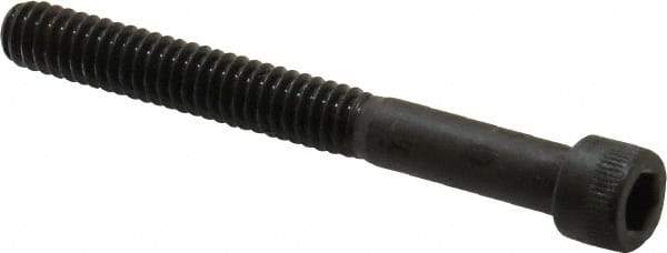 Made in USA - 1/4-20 UNC Hex Socket Drive, Socket Cap Screw - Alloy Steel, Black Oxide Finish, Partially Threaded, 2-1/4" Length Under Head - Exact Tool & Supply