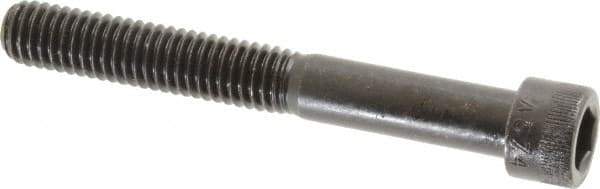 Made in USA - 3/8-16 UNC Hex Socket Drive, Socket Cap Screw - Alloy Steel, Black Oxide Finish, Partially Threaded, 3" Length Under Head - Exact Tool & Supply