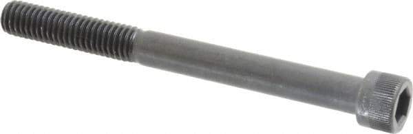 Made in USA - 3/8-16 UNC Hex Socket Drive, Socket Cap Screw - Alloy Steel, Black Oxide Finish, Partially Threaded, 4" Length Under Head - Exact Tool & Supply