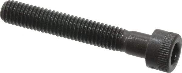 Made in USA - #10-32 UNF Hex Socket Drive, Socket Cap Screw - Alloy Steel, Black Oxide Finish, Fully Threaded, 1-1/4" Length Under Head - Exact Tool & Supply