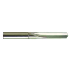 9.5 mm Dia. × 7.2 mm Shank × 61 mm Flute Length × 103 mm OAL, 4xD, 130°, Bright, 4xD Flute, Coolant Thru, Round Solid Carbide Drill - Exact Tool & Supply