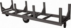 Durham - 10,000 Lb Capacity Steel Bar Cradle Truck - Steel Deck, 96" OAW, Phenolic Casters - Exact Tool & Supply