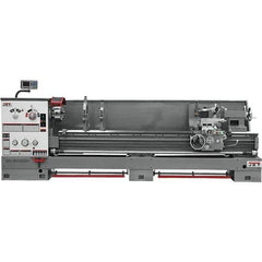 Jet - 26" Swing, 120" Between Centers, 230 Volt, Triple Phase Engine Lathe - 6MT Taper, 10 hp, 40 to 1,800 RPM, 4-1/8" Bore Diam, 43" Deep x 57" High x 177" Long - Exact Tool & Supply