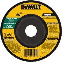 DeWALT - 24 Grit, 7" Wheel Diam, 1/4" Wheel Thickness, 7/8" Arbor Hole, Type 27 Depressed Center Wheel - Silicon Carbide, Resinoid Bond, 8,700 Max RPM - Exact Tool & Supply