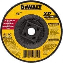DeWALT - 24 Grit, 5" Wheel Diam, Type 27 Depressed Center Wheel - Zirconia Alumina, Resinoid Bond, 12,200 Max RPM - Exact Tool & Supply