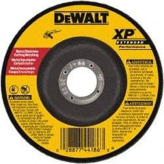 DeWALT - 24 Grit, 5" Wheel Diam, 3/32" Wheel Thickness, 7/8" Arbor Hole, Type 27 Depressed Center Wheel - Zirconia Alumina, Resinoid Bond, 12,200 Max RPM - Exact Tool & Supply