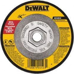 DeWALT - 24 Grit, 6" Wheel Diam, 3/32" Wheel Thickness, Type 27 Depressed Center Wheel - Aluminum Oxide, Resinoid Bond, 10,100 Max RPM - Exact Tool & Supply